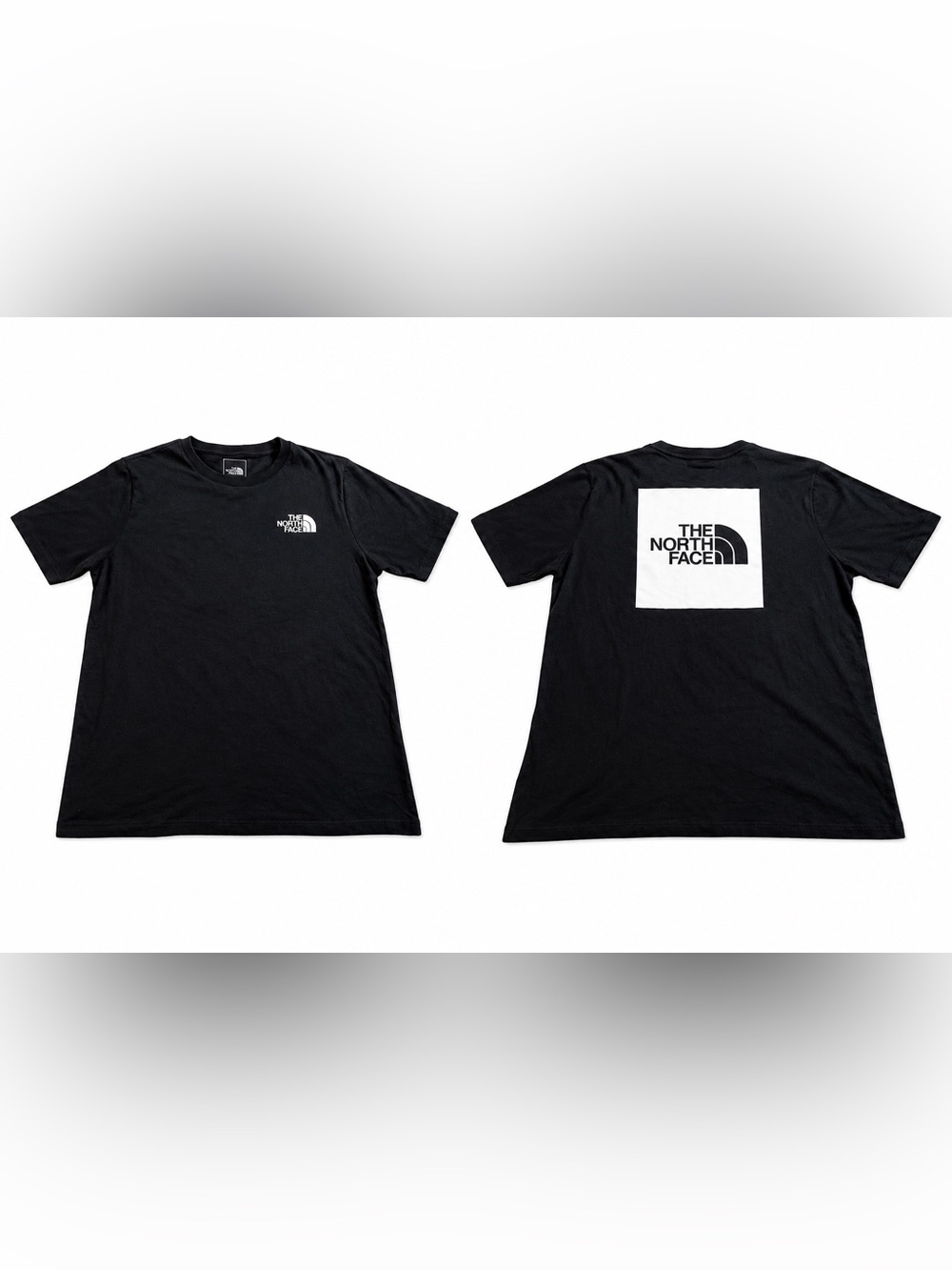 The‎ North Face Box standard fit Tee Black Graphic logo T-Shirt Women’s Medium - Picture 1 of 9